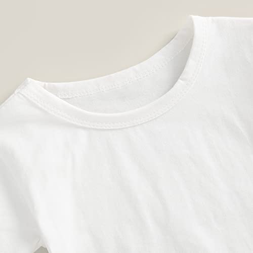 Toddler Baby Boy Girl Short Sleeve Crew Neck T Shirt Pullover Sweatshirt Summer Basic Tees Solid Casual Clothes4