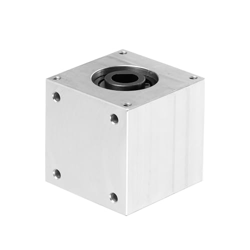 QUARKZMAN 90 Grad Rechtwinkliges Kegelradgetriebe 1:1 Vorwärts Und Rückwärts Doppelte Ausgangswelle 1 Modul 20 Zähne Kegelrad Aluminiumrahmen Einfaches 10mm Welle (D-Form Bohrung)