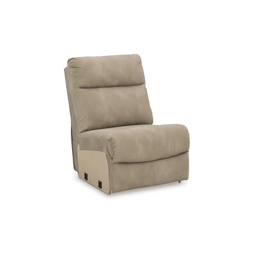 Image of Signature Design by Ashley Modern Next-Gen DuraPella L-Shape Right-Arm Facing Faux Leather 6-Piece Power Reclining Sectional with Adjustable Headrest and USB Charging Ports, Beige