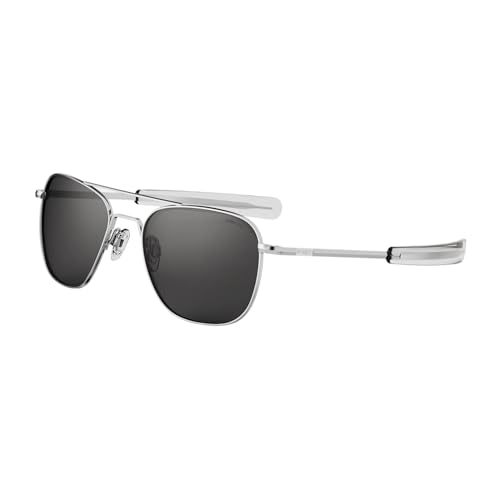 Randolph USA | Bright Chrome Classic Aviator Sunglasses for Men or Women 100% UV