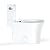 Elongated Toilet for Bathrooms, One-Piece Toilet with Soft Close Seat, Powerful & Quiet Left Side Trip Lever Flush 1.28 GPF, Ceramic Crisp White 12" Rough-In