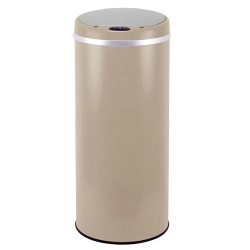 KITCHEN MOVE Poubelle de cuisine automatique 42L SOHO Taupe mat en acier INOX avec cerclage