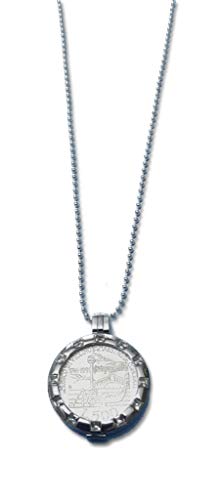 Colgante de moneda Vivaldi 500 liras plata el collar largo de 90 cm que no se esconde bajo la ropa