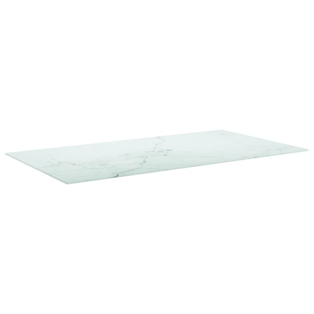 vidaXL Dessus de Table de Remplacement Rechange Dessus de Table de Salle à Manger Jardin Extérieur Blanc 120x65 cm 8 mm Verre Trempé