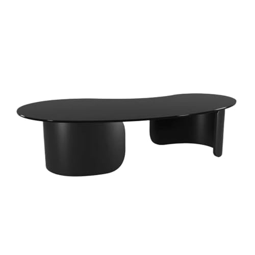 Mesa de Centro, Mesa de centro con placa de roca, de color negro, con forma de luz, de lujo, sencilla, moderna, for sala de estar, mesa de centro pequeña y creativa for el hogar mesa auxiliar(160x80cm