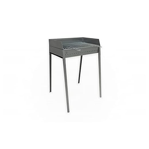 Terraza Jardín Barbacoa En Hierro 40 X 60 Cm Vesubio En Oferta Lisa - Barbacoa Vesuvio De Carbón 60 X 40 Cm - Hierro Aluminio - Patas Desmontables Con Conexión De Bayoneta