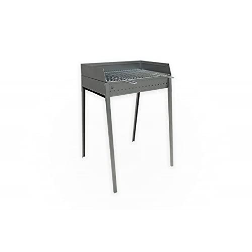 Terraza Jardín Barbacoa En Hierro 40 X 60 Cm Vesubio En Oferta Lisa - Barbacoa Vesuvio De Carbón 60 X 40 Cm - Hierro Aluminio - Patas Desmontables Con Conexión De Bayoneta