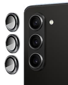 Image of Compatible For Samsung Galaxy Z Fold 5 5G Camera Lens Protector Metal+Tempered Glass Camera Cover, Explosion-Proof [3Pack, Black]
