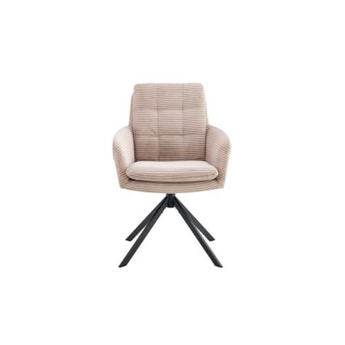 Meublorama KAVIRA - Sillones de pana Arena - Patas de metal - con reposabrazos, diseño cálido y moderno