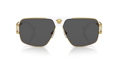 Versace VE 2251 147187 Gold & White Metal Square Sunglasses Grey Lens4