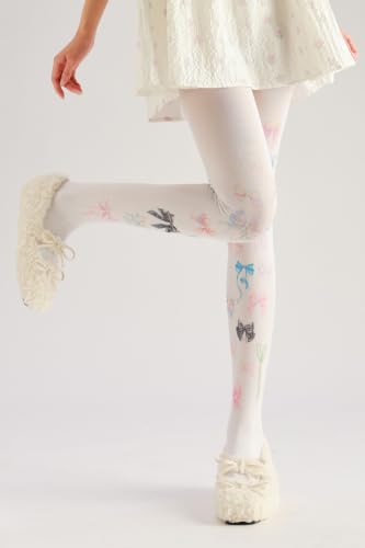 Image of Sahabowi Women Tights, Sheer High Waist Pantyhose, Vintage Control Top Stockings