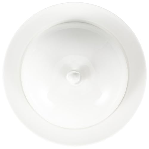 ABOOFAN Plato de Cerámica Blanco con Tapa para Servir Refrigerios y Aperitivos, Diseño Elegante con Bordes Suaves, Adecuado para Hotel y Frutas