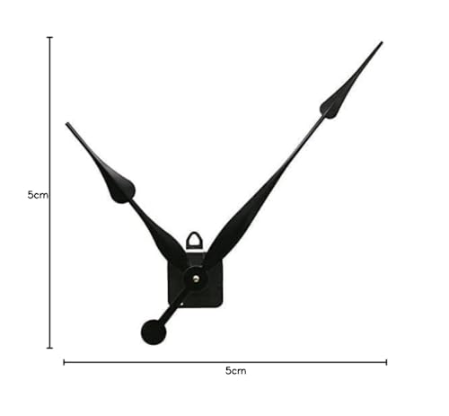 Image of Quartz Movement Clock Replacement Mechanism with 15.1 Inch Long Spade (Black Red 28 mm Shaft Length)