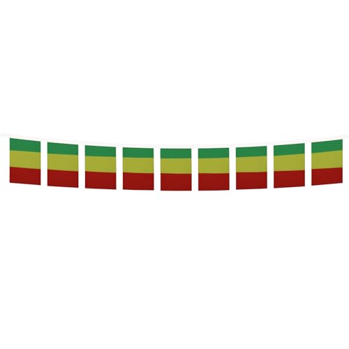 Image of AZ FLAG Guinea 6 meters BUNTING Flag 20 flags 9'' x 6'' - Guinean STRING flags 15 x 21 cm