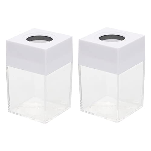 Zerodeko Paper Clip Holder Box Paperclip Dispenser for Desk Paper Clip Organizer Office Binder Clip Container 2Pcs White