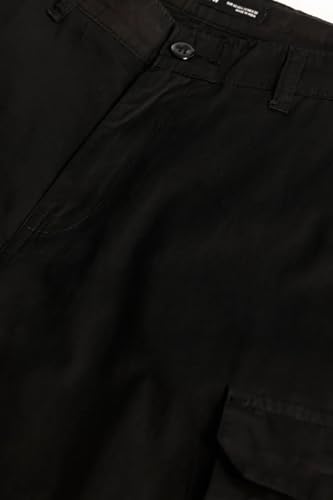 Image of SNITCH Men Cargo Pants | Relaxed Fit with Utility Pockets & Plain Pattern | Premium Cotton Blend Fabric for Casual Wear, College Wear & Street Style