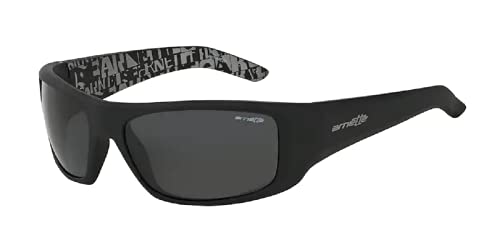 ARNETTE Hot Shot AN4182 219687 62MM Rubber Black/Dark Grey Rectangular Sunglasses for Men +Bundle with Accessory Eyewear Kit