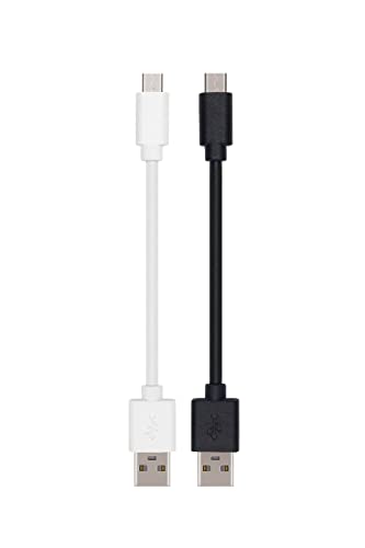 JuSoFU Ultra Short Micro USB Cable Package, 4-inch, 5 Pack, Compatible with PS4, Kindle, Samsung S7/S6, Edge S6/S5, Note 5 & More Old andriod Mobile, Xbox Controller etc. (Black, 4-inch 5-Pack)
