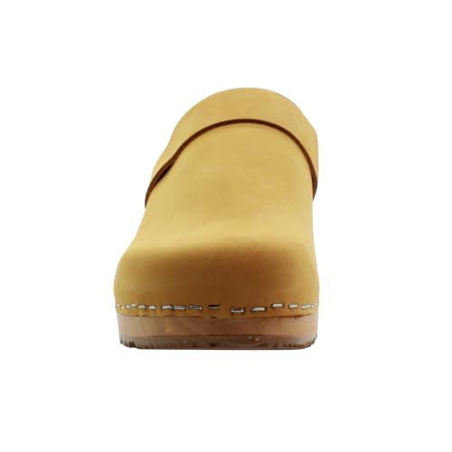 Image of Bjork Maja Wood Open Back Leather Clogs