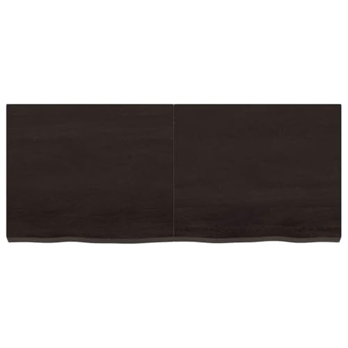 Teenpull Étagère Murale Bois chêne Massif Marron foncé 120x50 cm capacité 24 kg étagère Flottante Rangement Bureau Chambre Salon Design Pliable Finition...