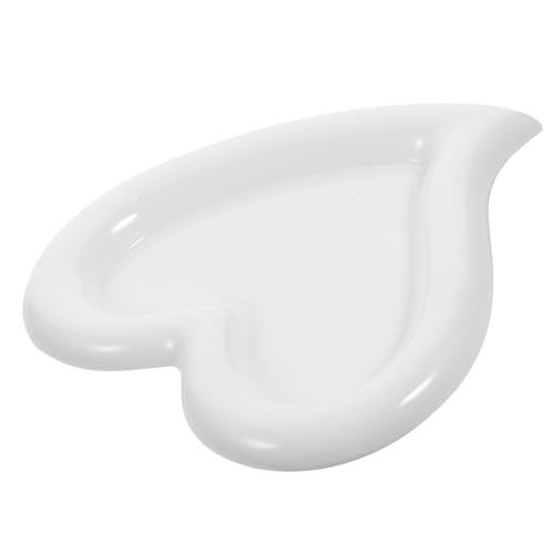 Toyvian Vassoio Portagioie in Ceramica a Forma di Cuore Piccolo Piatto Portaoggetti Versatile per Cosmetici Rossetti e Profumi Organizzatore Compatto per Scrivania e Tavolo da