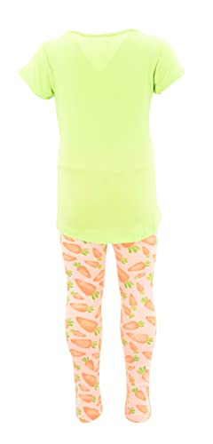 Image of Unique Baby 2 Piece Girls Printed Leggings Outfit with Short Sleeve Shirt Kid and Toddler Clothes Set