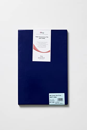 Durico Translucent Pet 5.3Mil (135Micron) Inkjet Film In Sheets For Screen Printing (11X17 In/ 50 Sheets) #TOP29