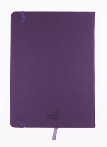 Image of Sketchbook Kangaro A5 Purple Heart PU Hard Cover 80 Sheets 140 g Cream Paper with Elastic Band and Ribbon