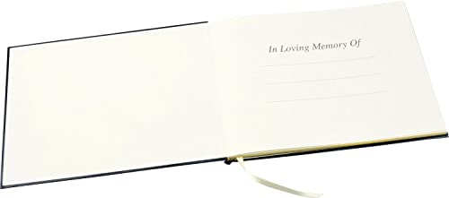 In Loving Memory Funeral Guest Book - Informal Lined Inner Page Format - Presentation Boxed - Black - Size: 10.5" X 7.6" #TOP1