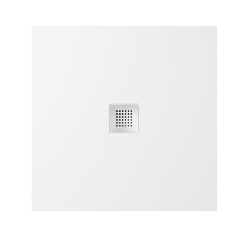 Piatto Doccia 90X90 Cm Marmoresina Bianco Effetto Pietra Ultraslim Antiscivolo - 5