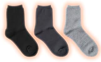 （09:30時点） [ホカロン] 靴下 レディース あったか 冬 冷え 吸湿発熱 防寒 パイル ソックス 抗菌防臭 22.5-25cm ブラック アッシュグレー グレー 3足セット