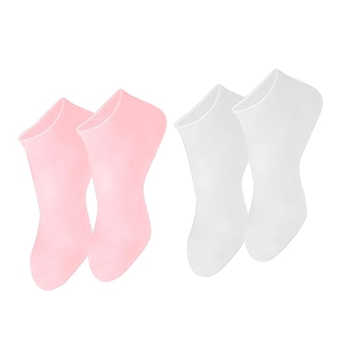 Balacoo 2 Pairs Exfoliating Moisturizing Socks for Dry Cracked Feet Heel Protector Spa Foot Care Socks