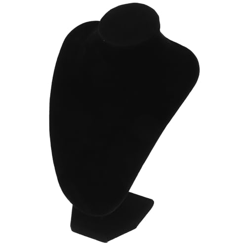 DECHOUS Présentoir Buste à Bijoux en Velours Noir 22X15 CM Support Stable pour Colliers et Pendentifs Organiseur de Bijoux Multifonctionnel pour Rangement et Présentation en Vitrine