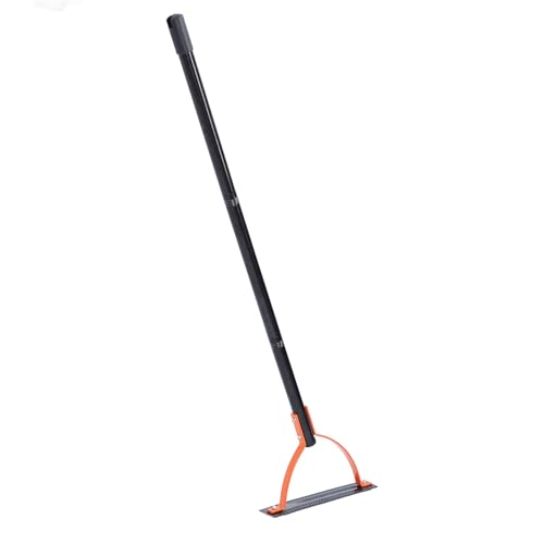 Jeanoko Tagliaerba Manuale per Erbacce, Lama Seghettata a Doppio Taglio in Acciaio al Manganese 65, Manico in Acciaio Inossidabile per Prati, Giardini (3 sezioni)