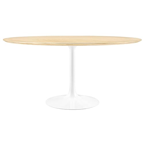 Image of Modway Lippa Dining Table, 60 inch, White Natural