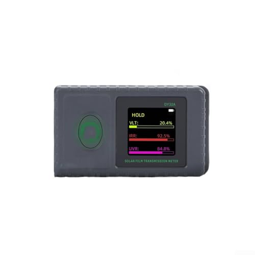 Eawfgtuw Misuratore portatile di trasmissione solare per test completi di raggi UV, luce visibile, display LCD, dispositivo di prova portatile per misurazione di pellicole di vetro, nero