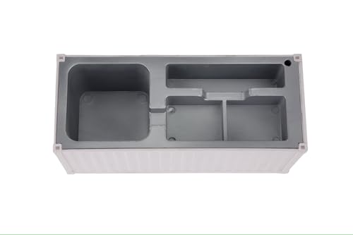 Image of Neonix Desk Organizer Office Supplies Multi Function Shipping Container Style Storage Box Pen Pencil Business Card and Remote Control Holder for Office and Home Gray (Container Storage 4)