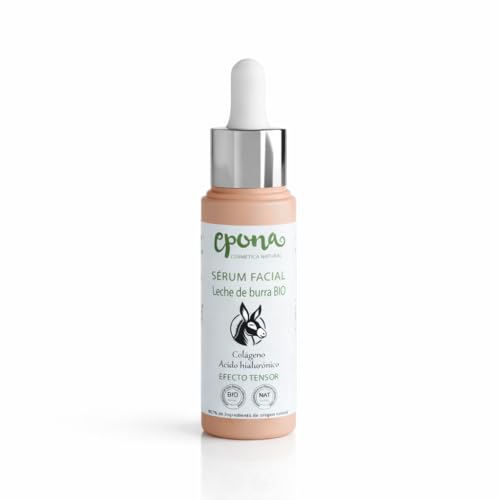 EPONA Sérum Facial de Leche de Burra BIO con Ácido Hialurónico y Colágeno – Cosmética Natural Certificada ACENE – Efecto Tensor, Hidratación y Elasticidad – 30 ml