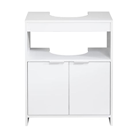 House & Homestyle House and Homestyle Lambeth Underbasin with Open Shelf, Wood, White, One Size Cover