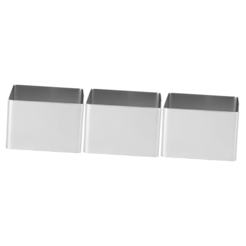 Alipis 3pcs Square Mousse Cake Ring Stainless Steel Mould for Baking for Pastry Dessert and Cookie Dough Non-Stick Reusable Easy to Clean Silver Finish