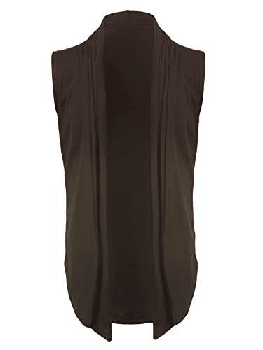 uxcell Men's Ruffle Shawl Collar Lightweight Vest Drape Cape Sleeveless Cardigan2