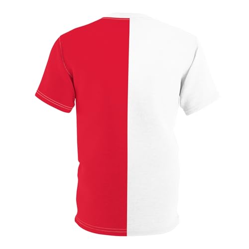 Half Red Half White Shirt2