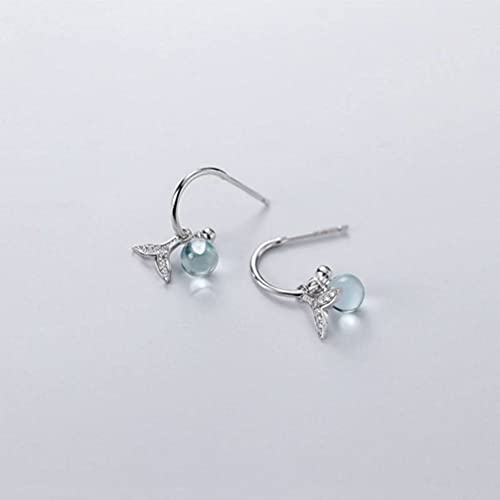 Boucles d'oreilles S925 le cadeau idéal avec perles et motif poisson