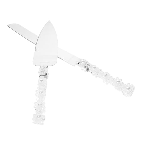 Garneck Rhinestone Flower Cake Decorations Set of Baking Tools Cake Cutting Spatula for Wedding Party Anniversary