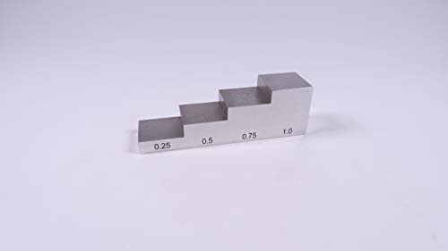 Bloque de calibración escalonado de 4 pasos en acero inoxidable 304 con estuche ABS conforme a ASTM E797