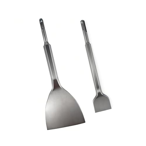 2 Pcs Burin SDS Plus Carrelage 280x100mm 220x40mm Burin Plat Burin à Carrelage Professionnel Acier Chromé 40CR pour Marteau Perforateur SDS Plus