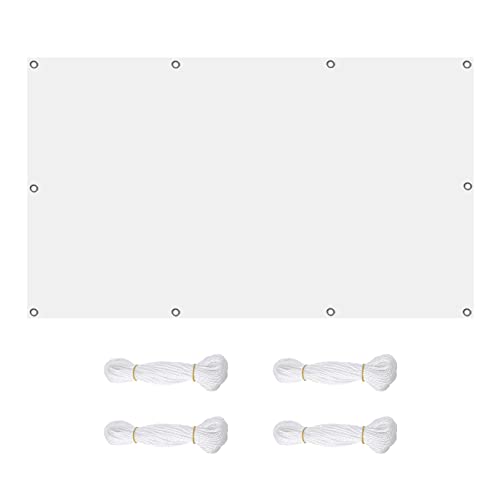 EIDEMED Voile d'ombrage Jardin Imperméable 1M x 1.8M Auvent Toile Anti-UV Toile Solaire résistant avec Corde Libre pour Jardin Terrasse Extérieur Patio Piscine, Blanc Cover