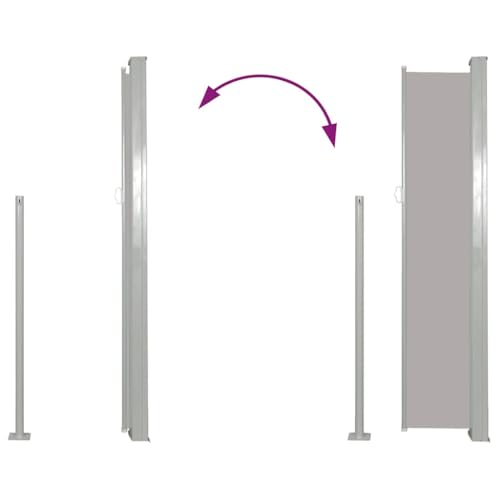 Store latéral en polyester gris de haute qualité avec structure en acier stable - 7