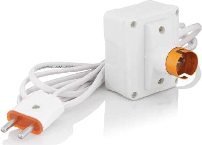HI PLASST ( Holder 2 Pin Board) PVC Extension Board Electrical Switch Board Long Wire with Heavy 2 Pin (White) (6A-ONLY HOLD-10Y)