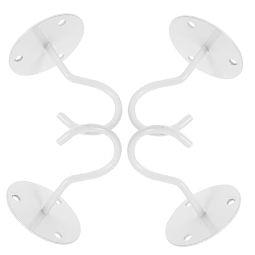 STOBAZA 4個 アイアン製壁掛けフック バルコニーや室内用花かご吊り下げ 吊り具 キッチンや傘掛けにも対応 ヴィンテージ風デザインで屋内外